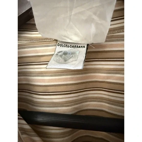 Dolce & Gabbana Men's Button Front‎ Dress Shirt Stripes Sz 38/52 - Picture 4 of 4